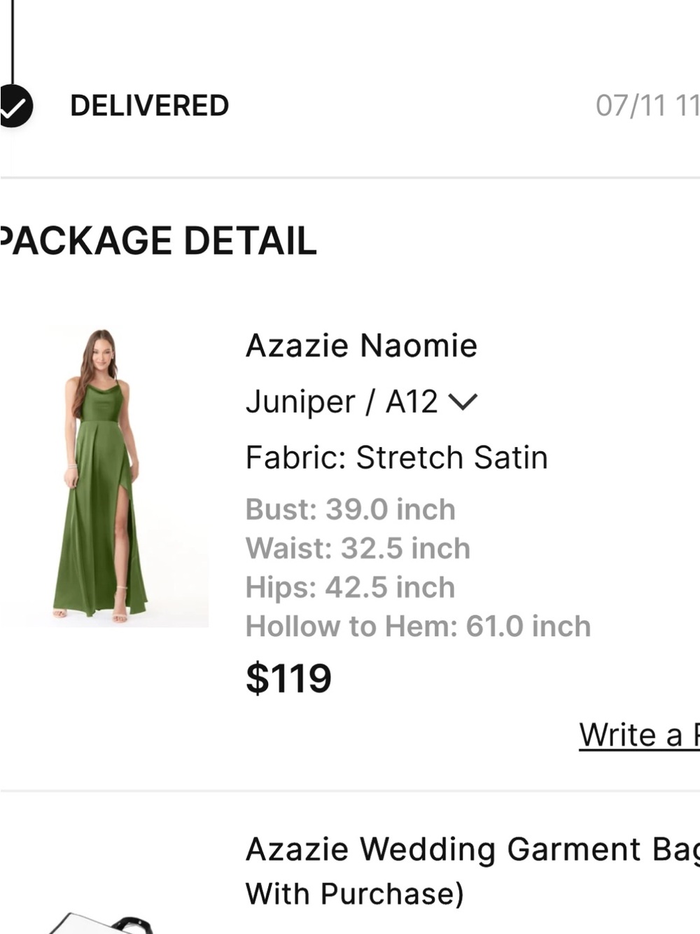 Azazie Naomie Stretch Satin Dress in Juniper Green